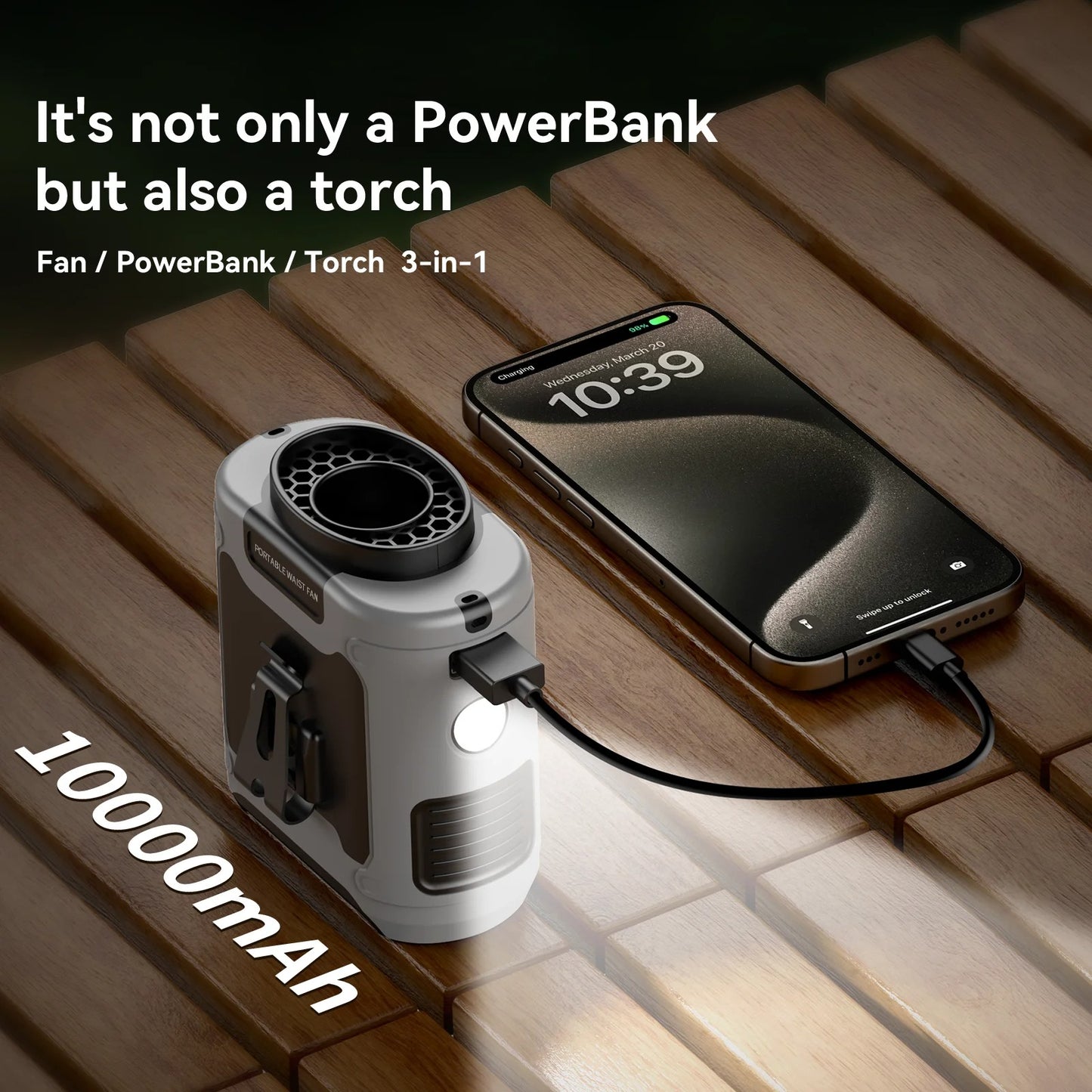 20000mAh Portable Waist Fan